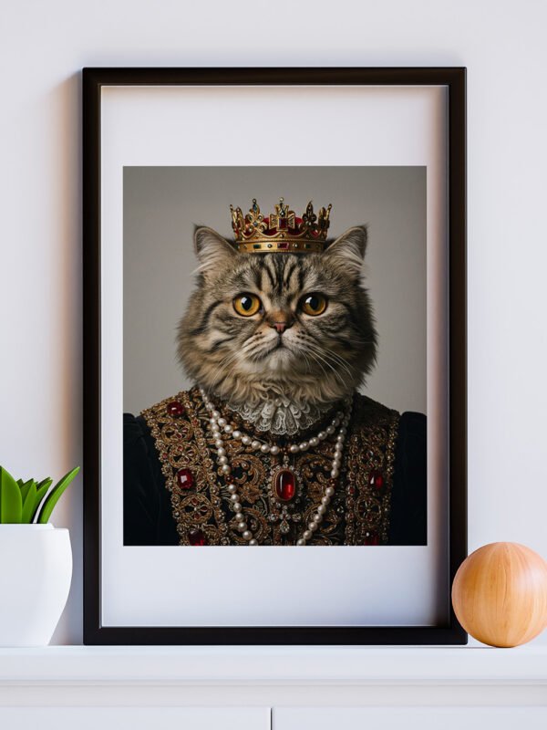kral kedi mock up Kral Kedi Pet Portre Poster | Tablo