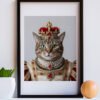 kraliçc kedi mock up Kraliçe Kedi Pet Portre Poster | Tablo